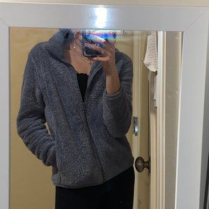 Uniqlo Light Blue Fuzzy Zip Up Jacket